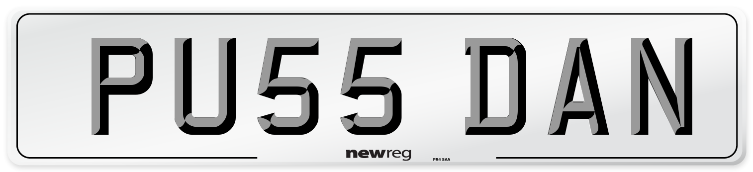 PU55 DAN Number Plate from New Reg